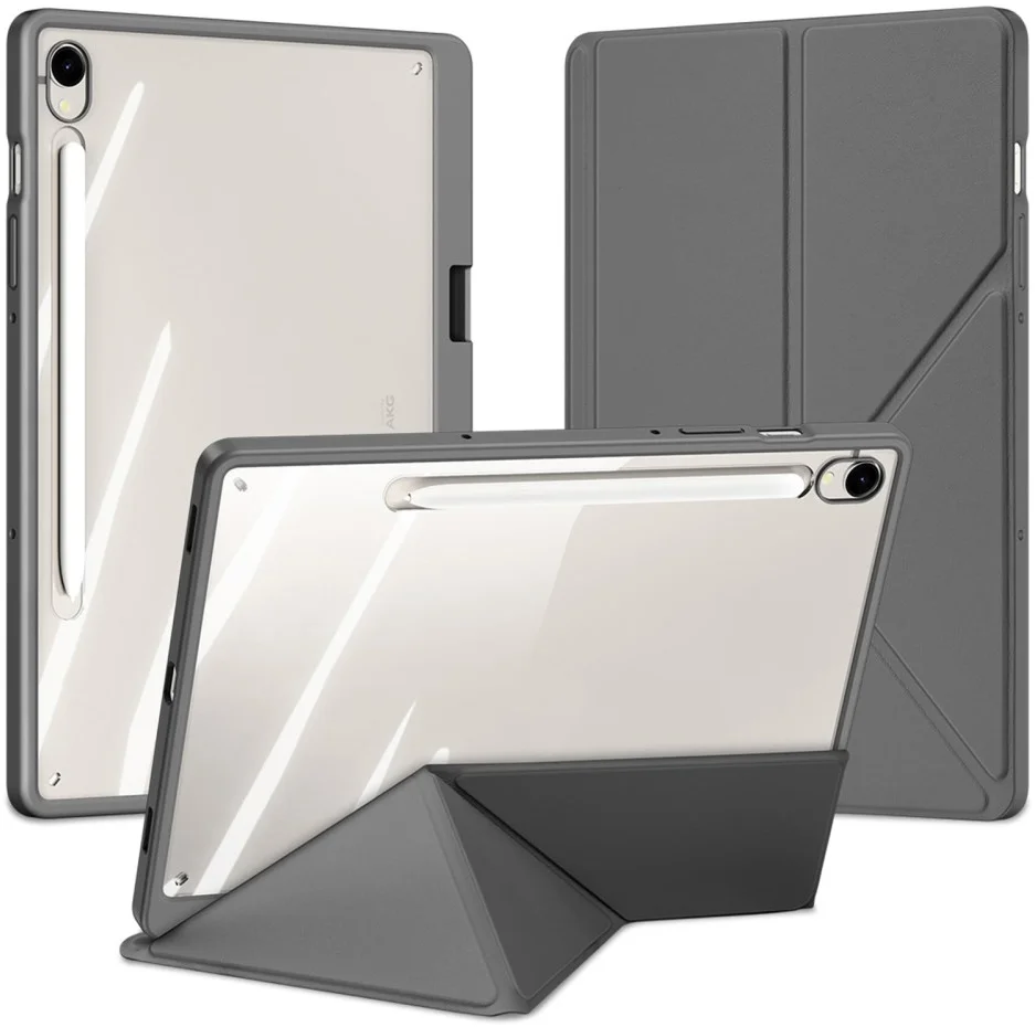 Dux Ducis Magi Samsung Tab S10 Lite / S10 FE S9 (FE) Hoes V-Fold Book Case Grijs afbeelding 2
