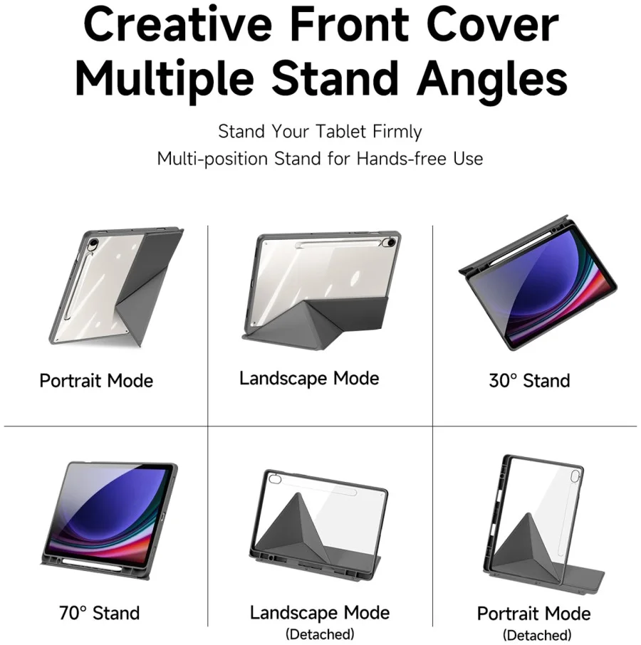 Dux Ducis Magi Samsung Tab S10 Lite / S10 FE S9 (FE) Hoes V-Fold Book Case Grijs afbeelding 5