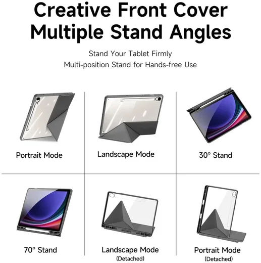 Dux Ducis Magi Samsung Tab S10 Lite / S10 FE S9 (FE) Hoes V-Fold Book Case Grijs afbeelding 5