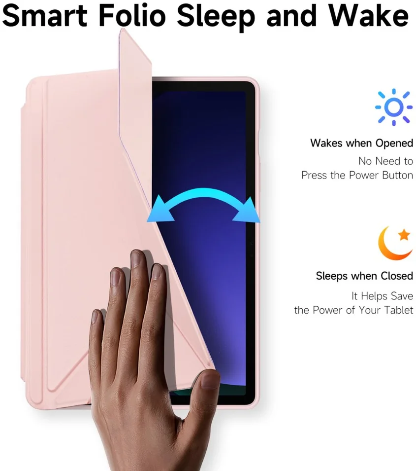 Dux Ducis Magi Samsung Tab S10 Lite / S10 FE S9 (FE) Hoes V-Fold Book Case Roze afbeelding 3