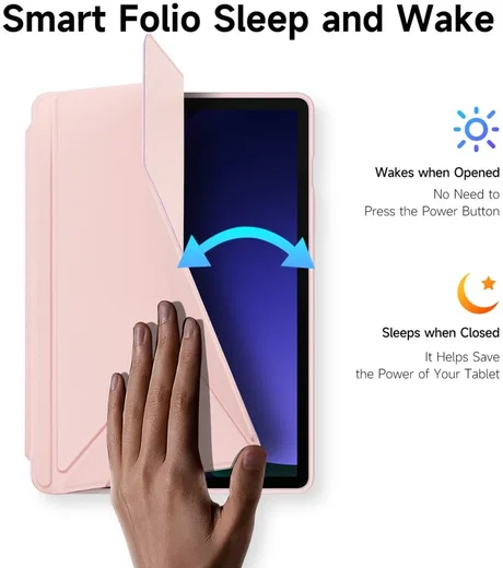 Dux Ducis Magi Samsung Tab S10 Lite / S10 FE S9 (FE) Hoes V-Fold Book Case Roze afbeelding 3