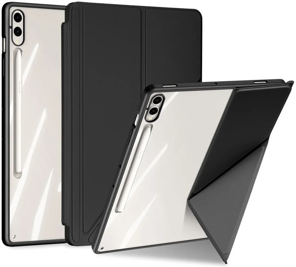 Dux Ducis Magi Samsung Tab S9 Plus / S9 FE Plus Hoes V-Fold Book Case Zwart afbeelding 1