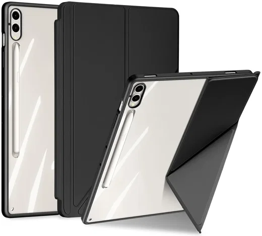 Dux Ducis Magi Samsung Tab S9 Plus / S9 FE Plus Hoes V-Fold Book Case Zwart afbeelding 1