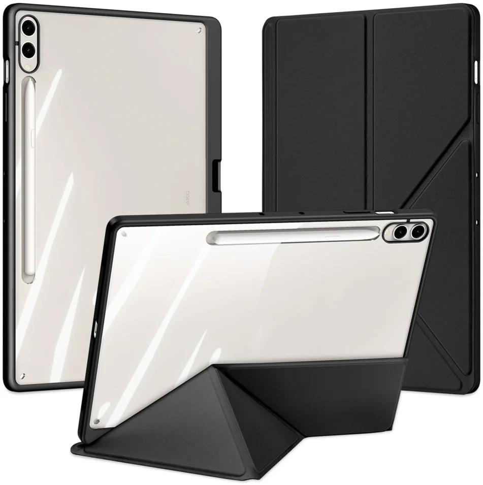 Dux Ducis Magi Samsung Tab S9 Plus / S9 FE Plus Hoes V-Fold Book Case Zwart afbeelding 2