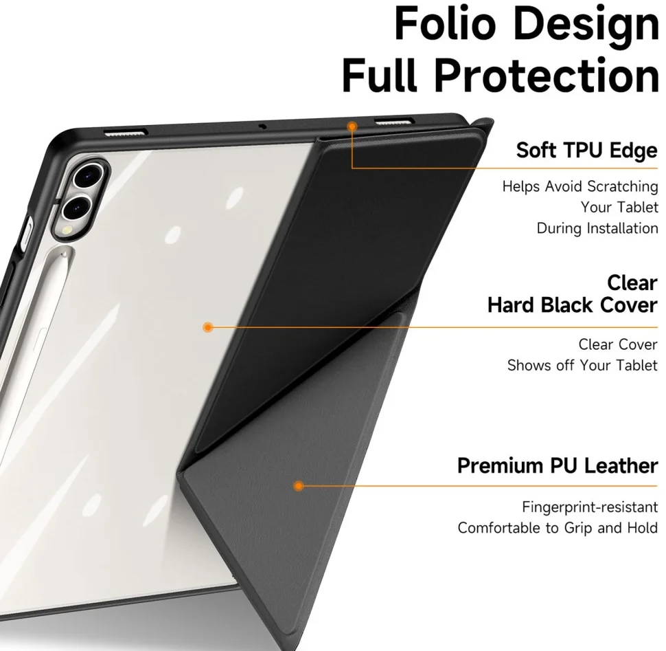 Dux Ducis Magi Samsung Tab S9 Plus / S9 FE Plus Hoes V-Fold Book Case Zwart afbeelding 9