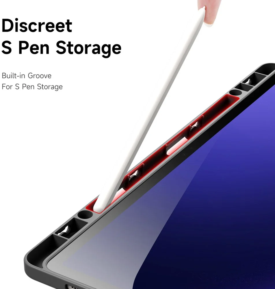 Dux Ducis Magi Samsung Tab S9 Plus / S9 FE Plus Hoes V-Fold Book Case Grijs afbeelding 10