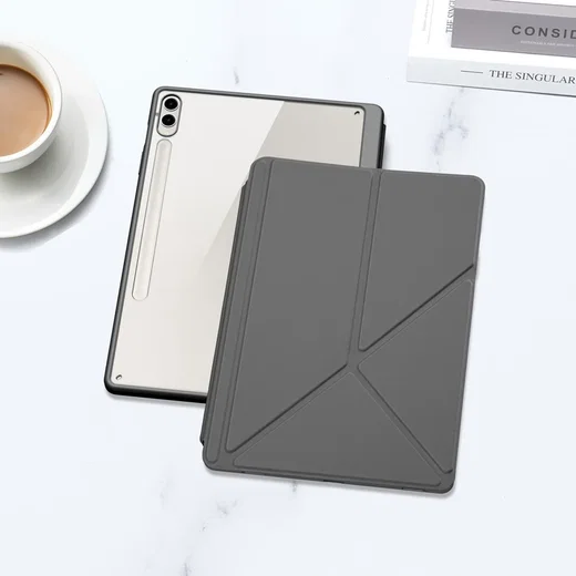 Dux Ducis Magi Samsung Tab S9 Plus / S9 FE Plus Hoes V-Fold Book Case Grijs afbeelding 11