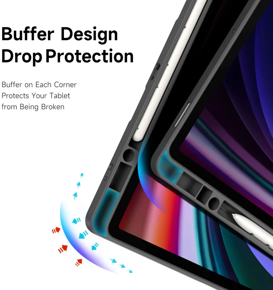 Dux Ducis Magi Samsung Tab S9 Plus / S9 FE Plus Hoes V-Fold Book Case Grijs afbeelding 5