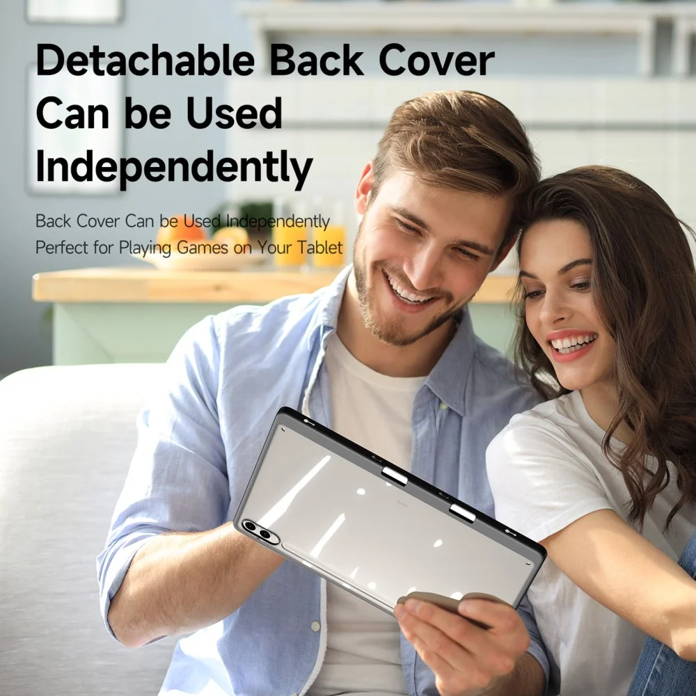 Dux Ducis Magi Samsung Tab S9 Plus / S9 FE Plus Hoes V-Fold Book Case Grijs afbeelding 6