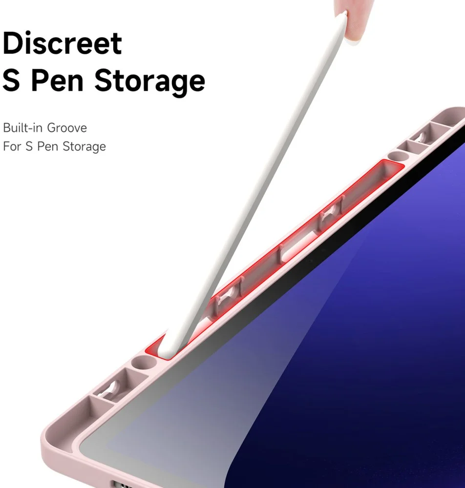 Dux Ducis Magi Samsung Tab S9 Plus / S9 FE Plus Hoes V-Fold Book Case Roze afbeelding 10