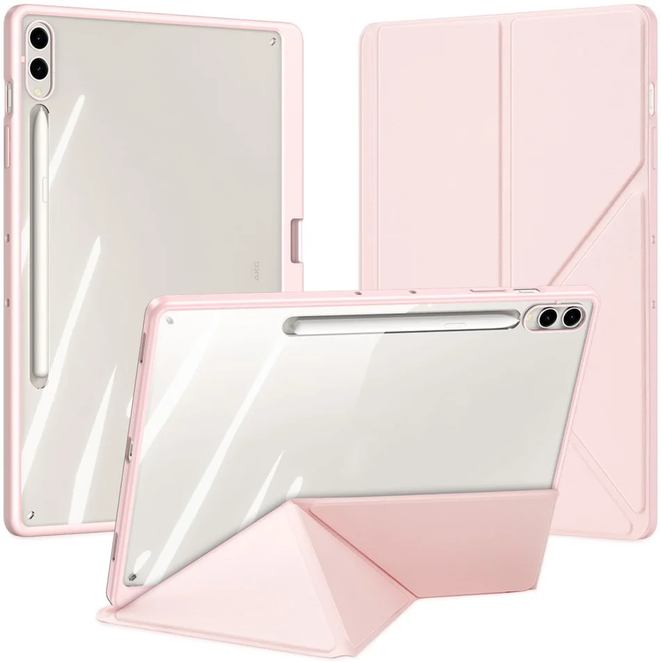 Dux Ducis Magi Samsung Tab S9 Plus / S9 FE Plus Hoes V-Fold Book Case Roze afbeelding 2