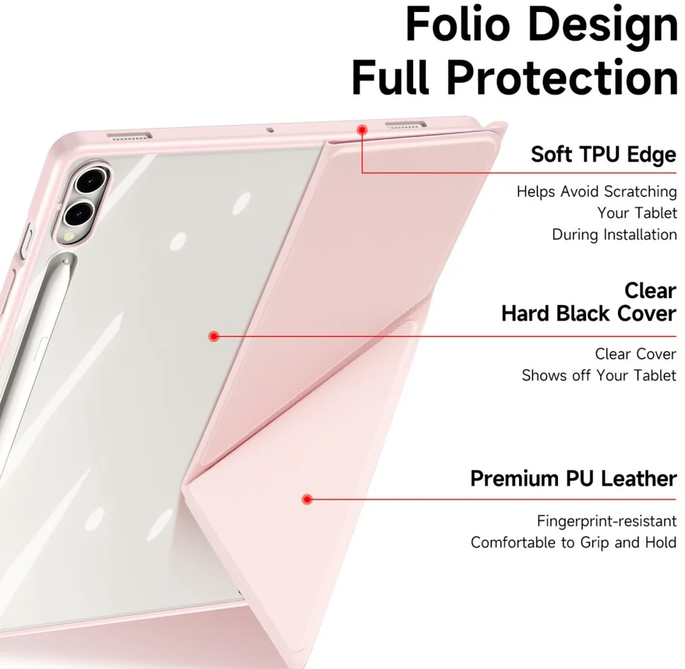 Dux Ducis Magi Samsung Tab S9 Plus / S9 FE Plus Hoes V-Fold Book Case Roze afbeelding 9