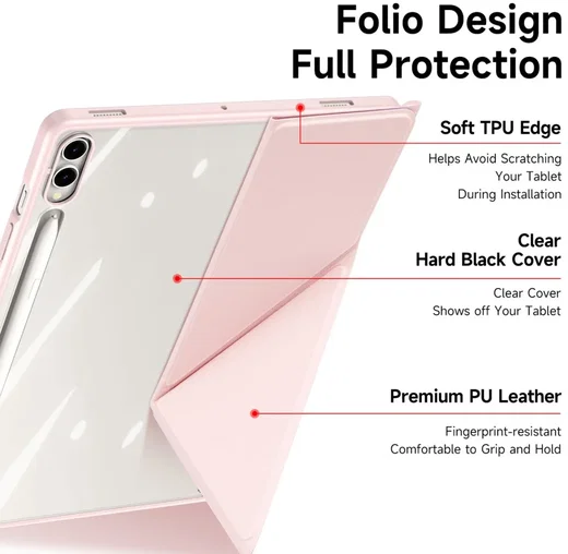 Dux Ducis Magi Samsung Tab S9 Plus / S9 FE Plus Hoes V-Fold Book Case Roze afbeelding 9