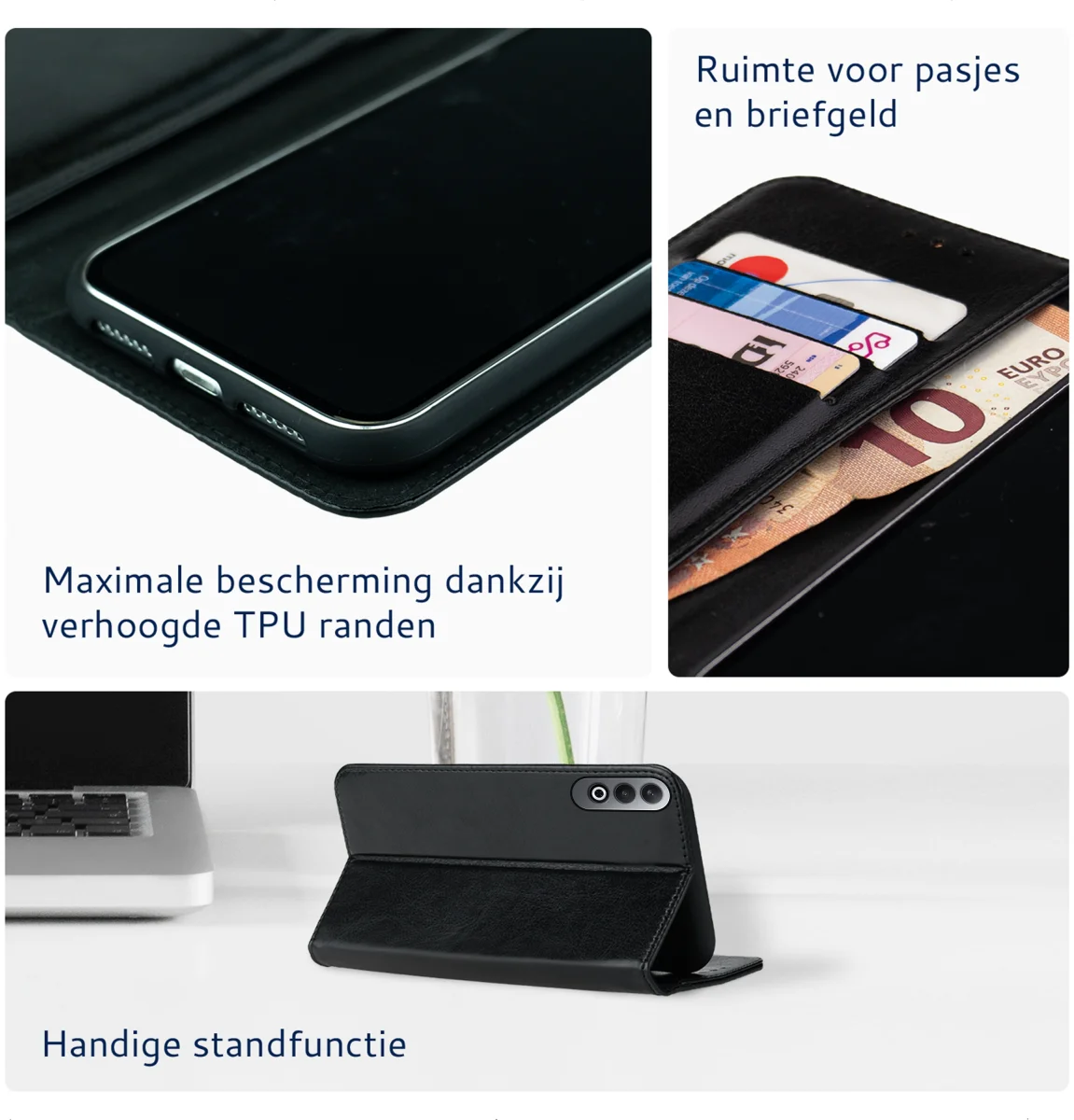 Rosso Element OnePlus Nord CE 4 Hoesje Book Case Wallet Zwart afbeelding 4