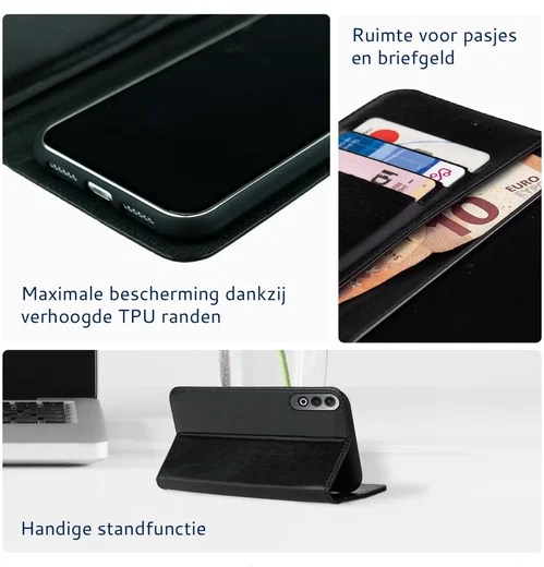 Rosso Element OnePlus Nord CE 4 Hoesje Book Case Wallet Zwart afbeelding 4
