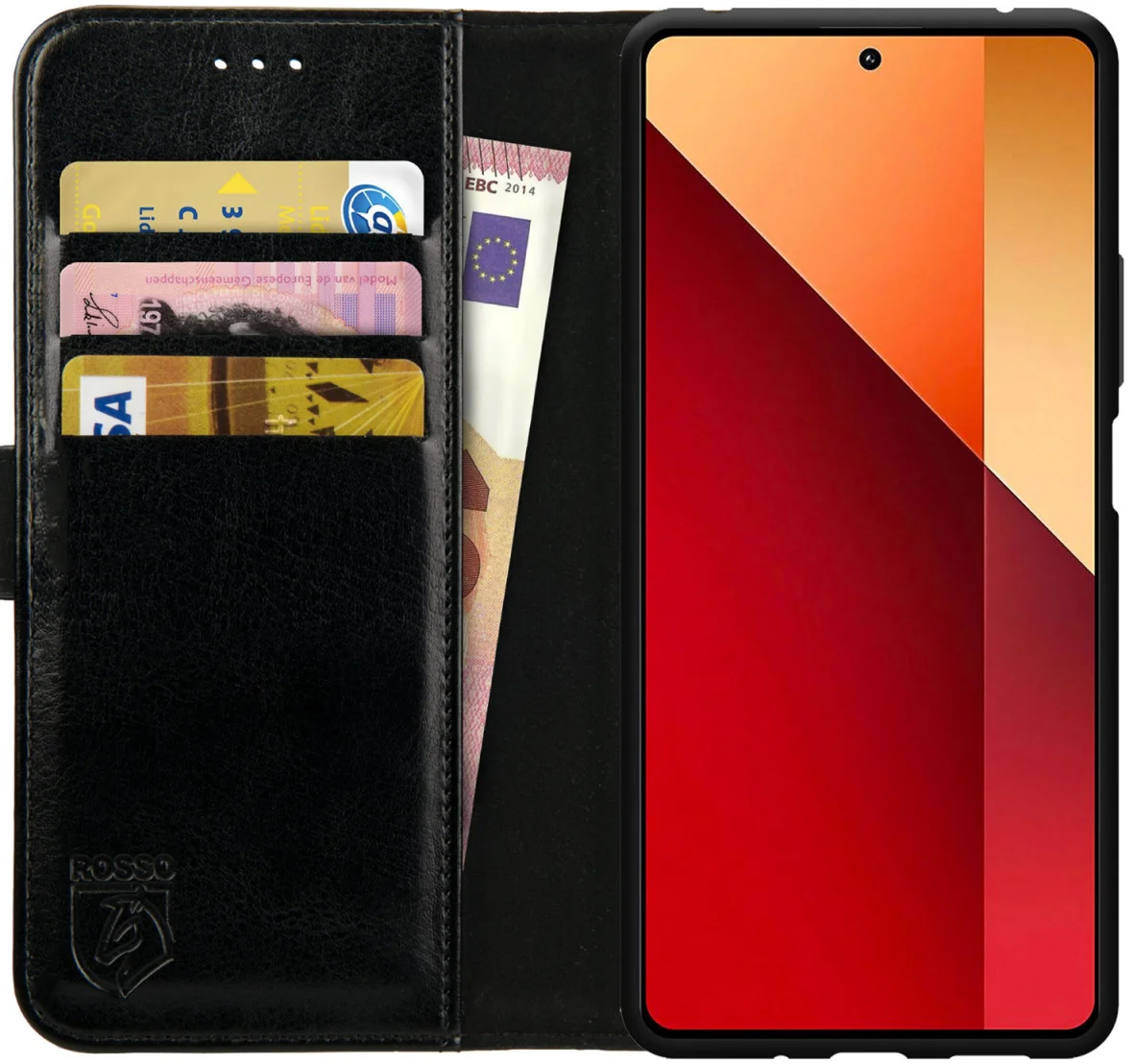 Rosso Element Xiaomi Redmi Note 13 Pro 4G/Poco M6 Pro 4G Hoesje Book Case Zwart afbeelding 1