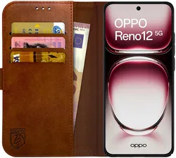 Rosso Element Oppo Reno 12 Hoesje Book Case Wallet Bruin afbeelding