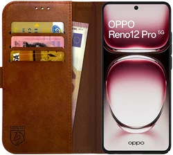Rosso Element Oppo Reno 12 Pro Hoesje Book Case Wallet Bruin afbeelding