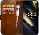 Rosso Element Xiaomi Poco F6 Hoesje Book Case Wallet Bruin