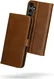 Rosso Deluxe Samsung Galaxy S24 FE Hoesje Echt Leer Book Case Bruin afbeelding 2
