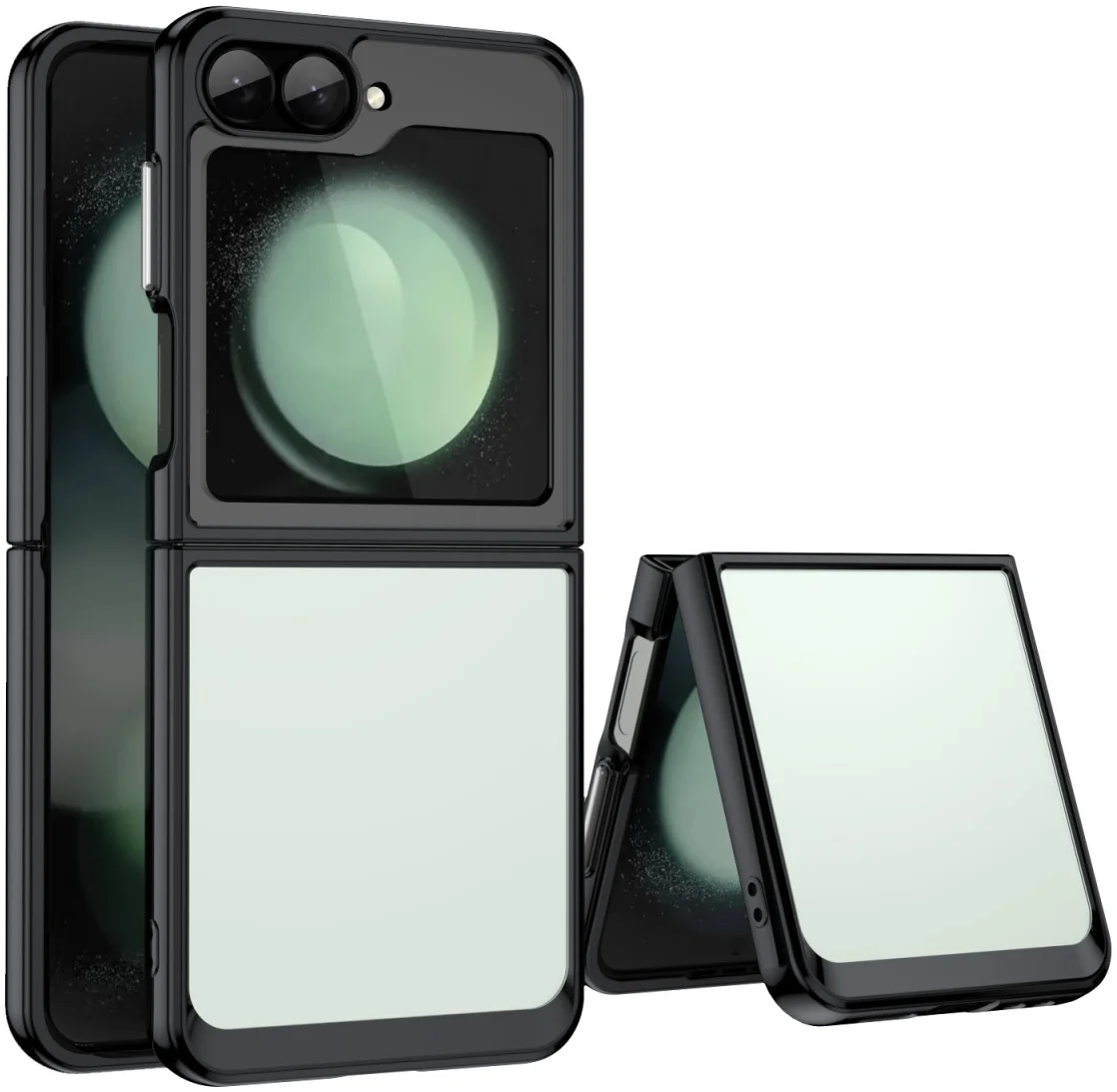 Samsung Galaxy Z Flip 7 FE / 6 Hoesje Shock Proof Back Cover Transparant Zwart afbeelding 1