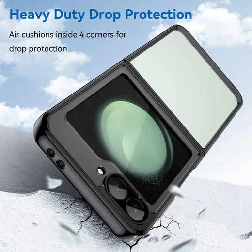 Samsung Galaxy Z Flip 7 FE / 6 Hoesje Shock Proof Back Cover Transparant Zwart afbeelding 3