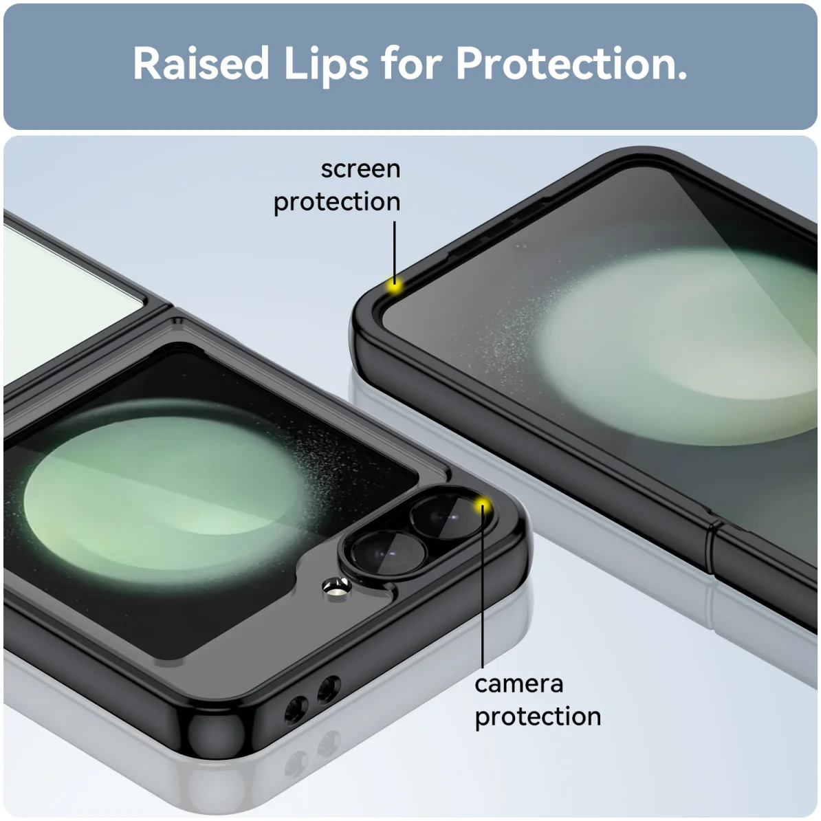 Samsung Galaxy Z Flip 7 FE / 6 Hoesje Shock Proof Back Cover Transparant Zwart afbeelding 6