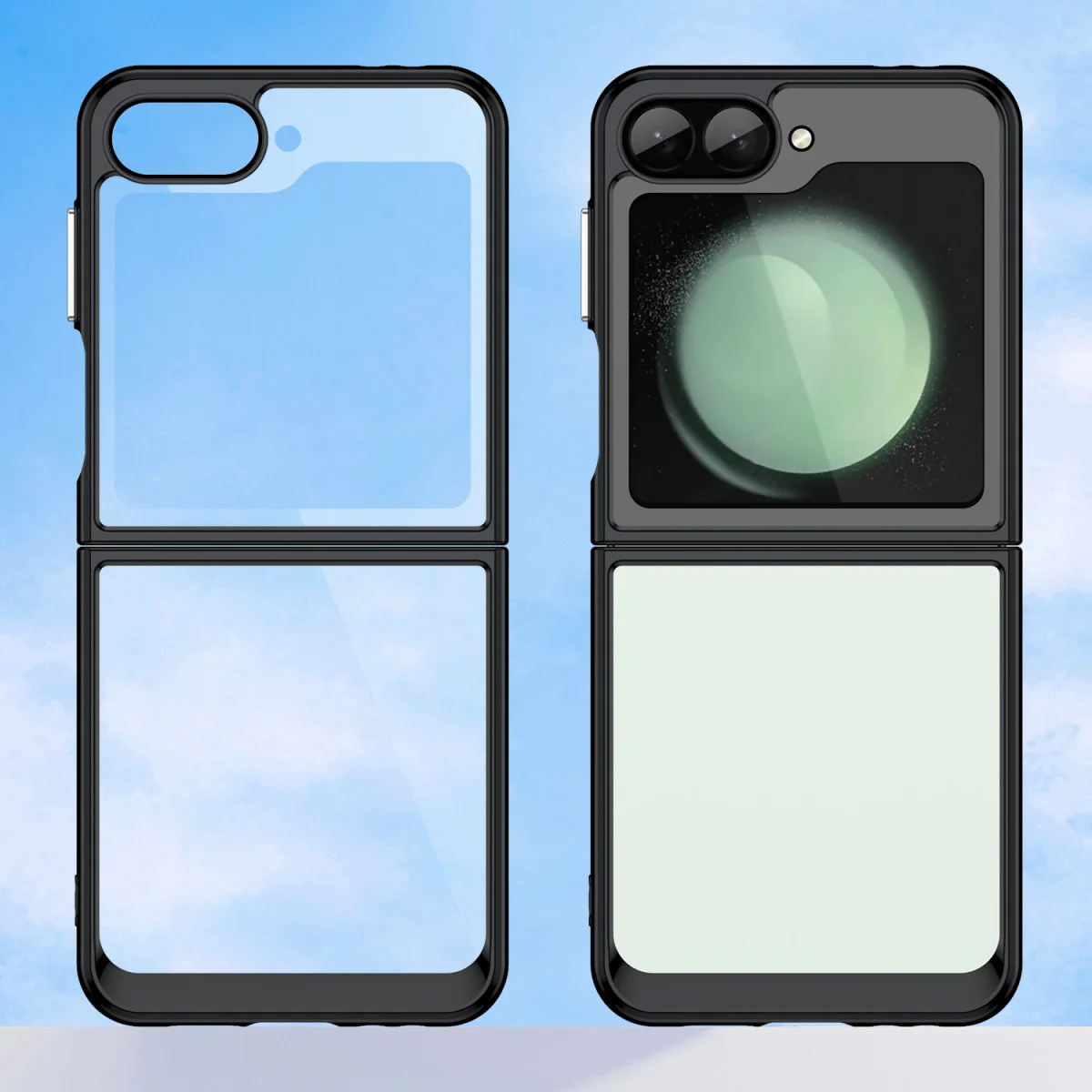 Samsung Galaxy Z Flip 7 FE / 6 Hoesje Shock Proof Back Cover Transparant Zwart afbeelding 8
