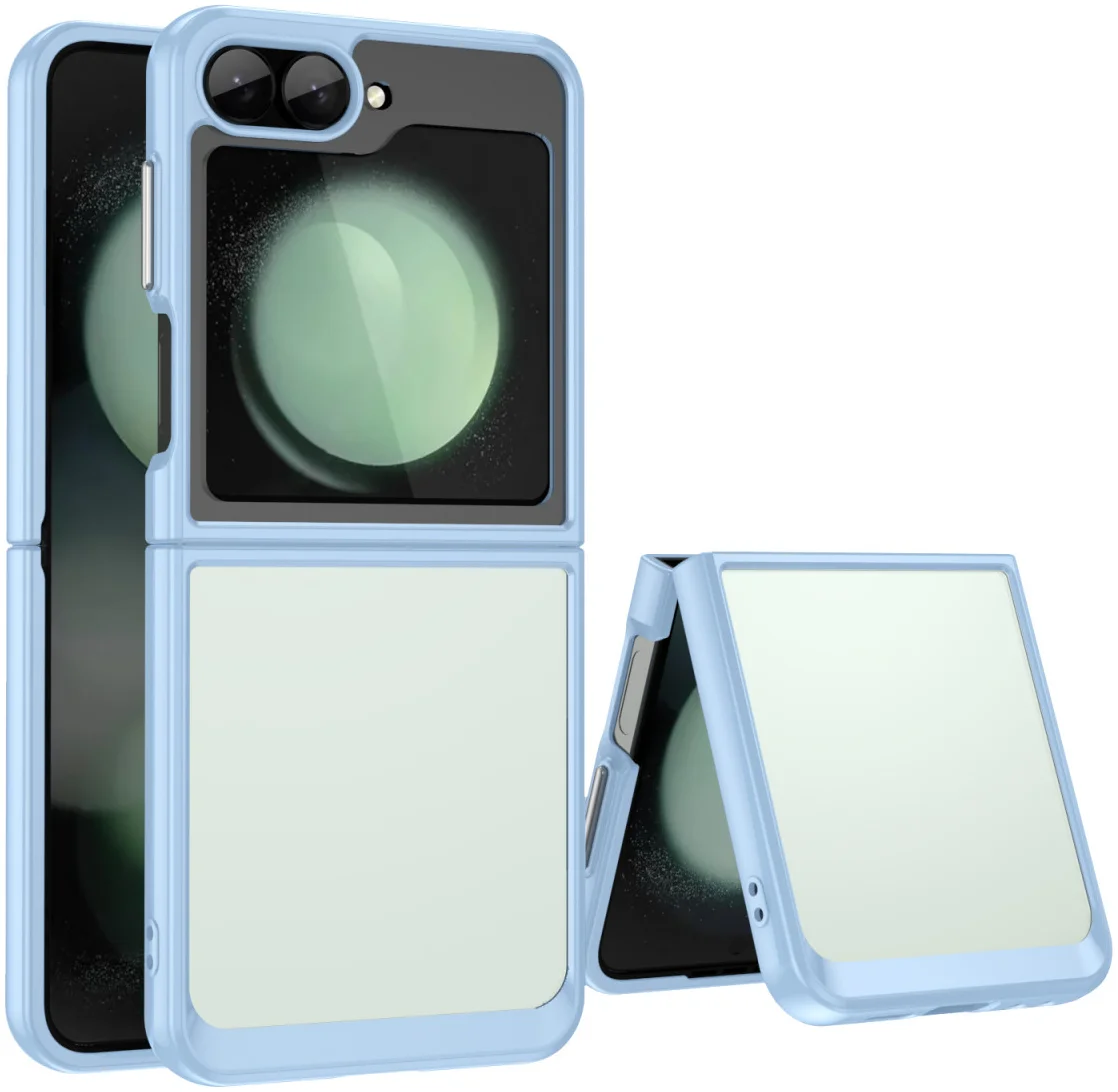 Samsung Galaxy Z Flip 7 FE / 6 Hoesje Shock Proof Back Cover Transparant Blauw afbeelding 1