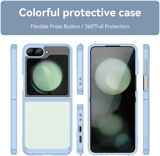 Samsung Galaxy Z Flip 7 FE / 6 Hoesje Shock Proof Back Cover Transparant Blauw afbeelding 3
