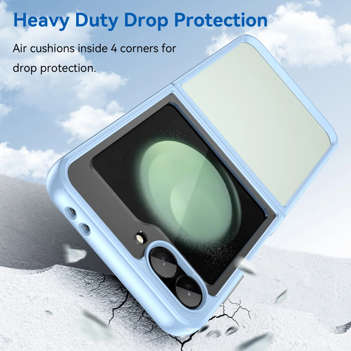 Samsung Galaxy Z Flip 7 FE / 6 Hoesje Shock Proof Back Cover Transparant Blauw afbeelding 4