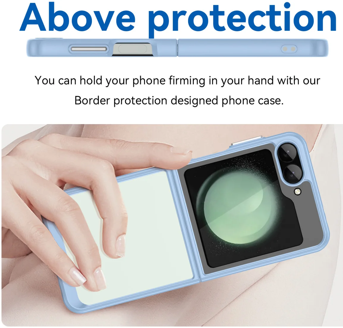 Samsung Galaxy Z Flip 7 FE / 6 Hoesje Shock Proof Back Cover Transparant Blauw afbeelding 5