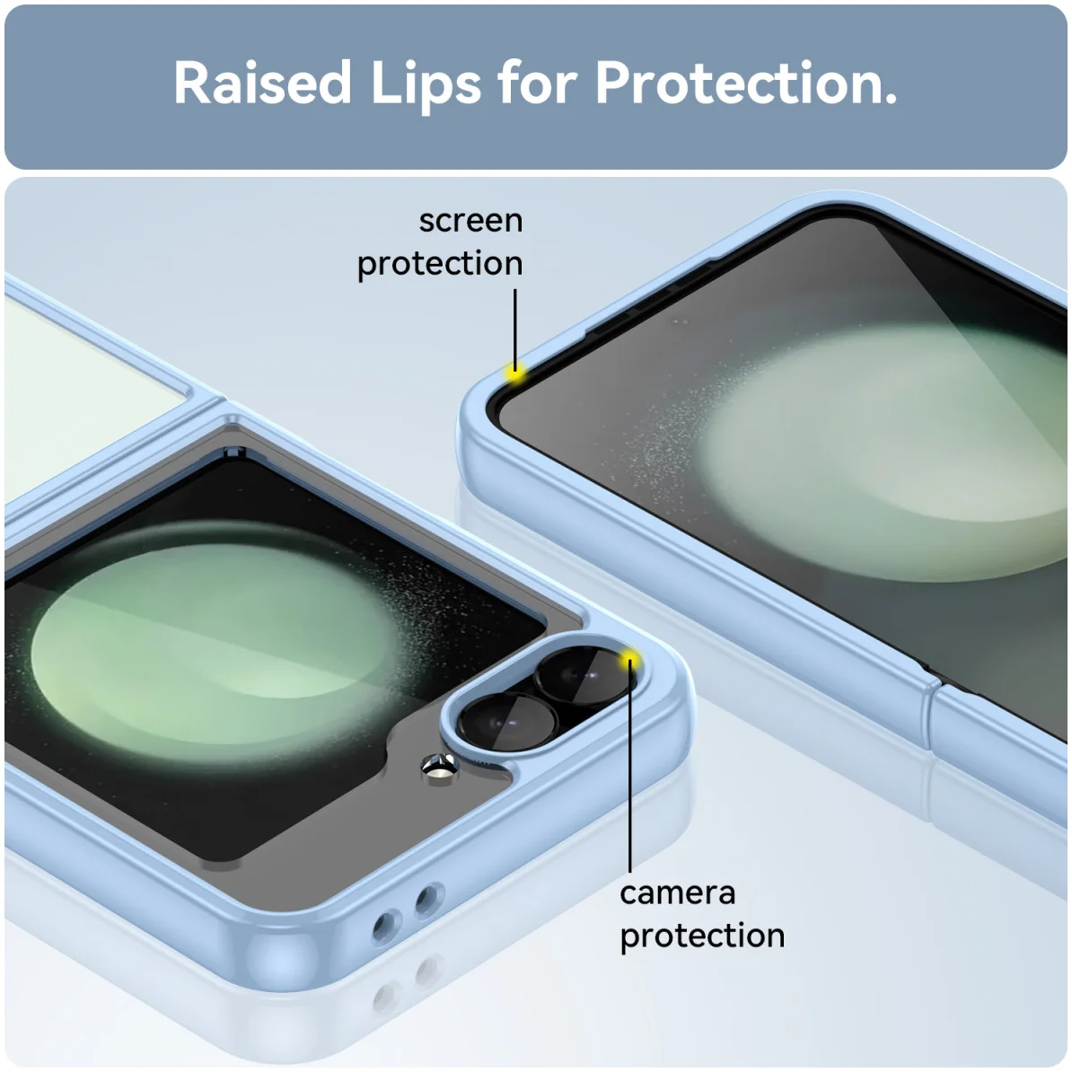 Samsung Galaxy Z Flip 7 FE / 6 Hoesje Shock Proof Back Cover Transparant Blauw afbeelding 7