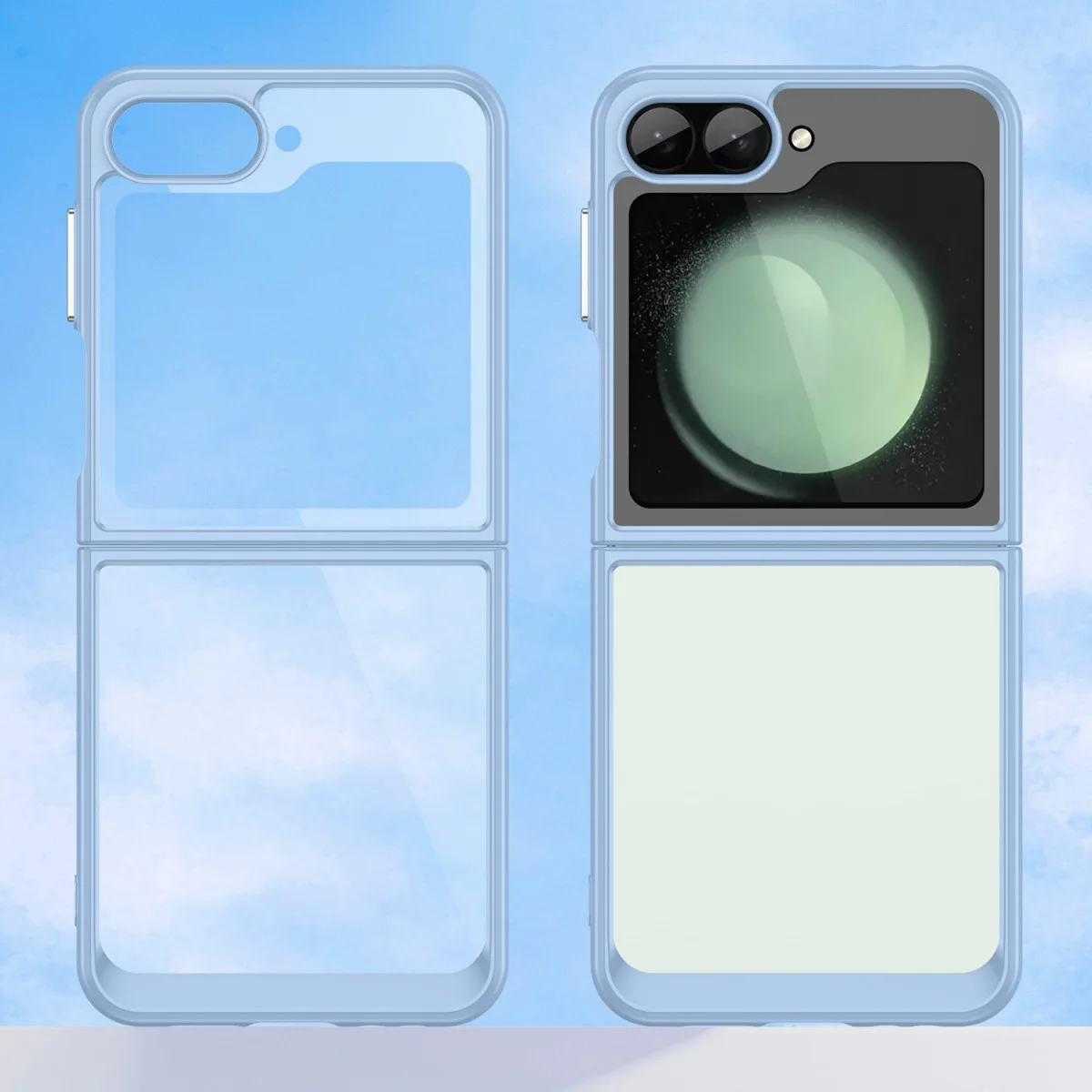 Samsung Galaxy Z Flip 7 FE / 6 Hoesje Shock Proof Back Cover Transparant Blauw afbeelding 9