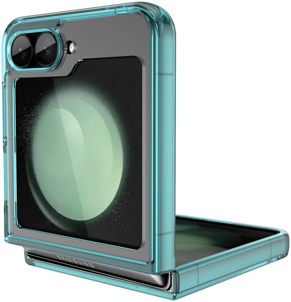 Samsung Galaxy Z Flip 7 FE / 6 Hoesje Shock Proof Back Cover Transparant Groen afbeelding 2
