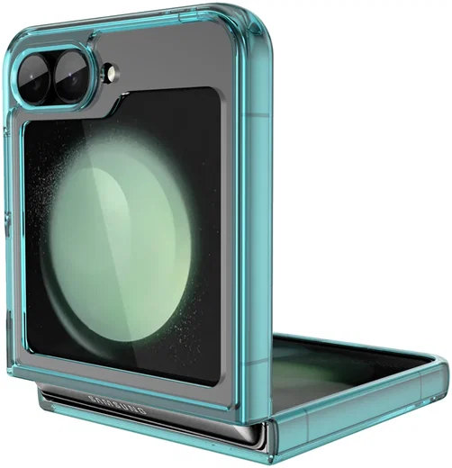 Samsung Galaxy Z Flip 7 FE / 6 Hoesje Shock Proof Back Cover Transparant Groen afbeelding 2
