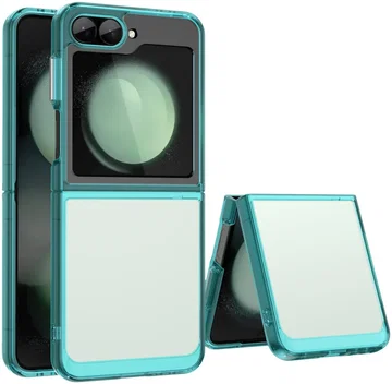 Samsung Galaxy Z Flip 7 FE / 6 Hoesje Shock Proof Back Cover Transparant Groen