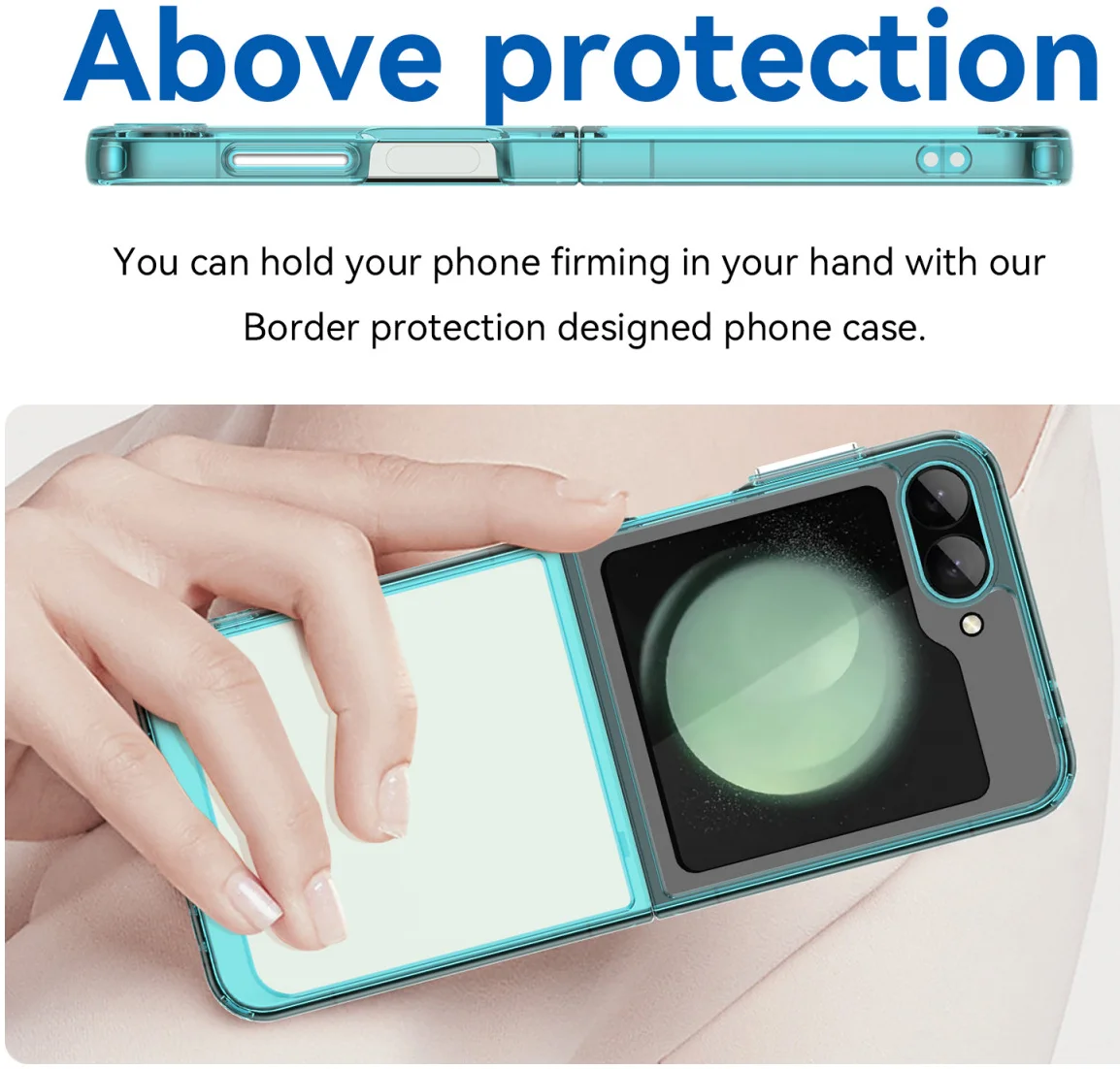 Samsung Galaxy Z Flip 7 FE / 6 Hoesje Shock Proof Back Cover Transparant Groen afbeelding 5