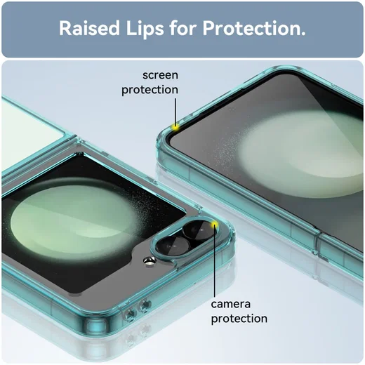 Samsung Galaxy Z Flip 7 FE / 6 Hoesje Shock Proof Back Cover Transparant Groen afbeelding 7