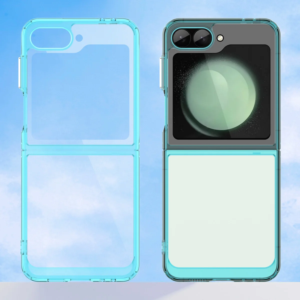 Samsung Galaxy Z Flip 7 FE / 6 Hoesje Shock Proof Back Cover Transparant Groen afbeelding 9