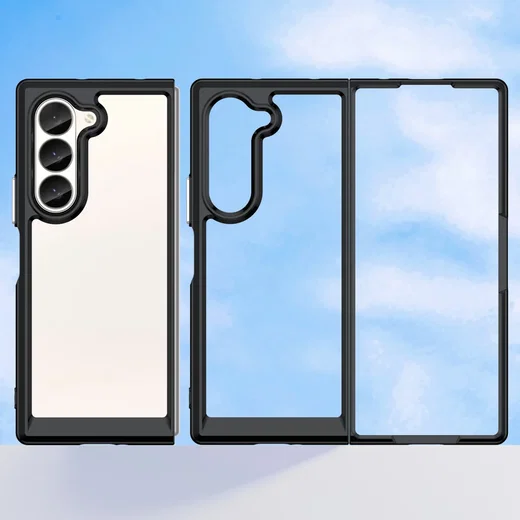 Samsung Galaxy Z Fold 6 Hoesje Shock Proof Back Cover Transparant/Zwart afbeelding 9
