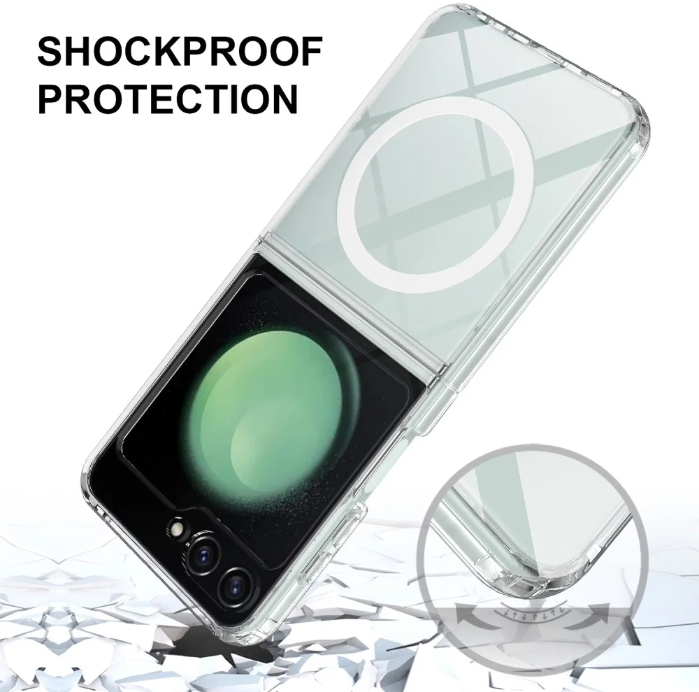 Samsung Galaxy Z Flip 7 FE / 6 Hoesje met MagSafe Dun TPU Back Cover Transparant afbeelding 3