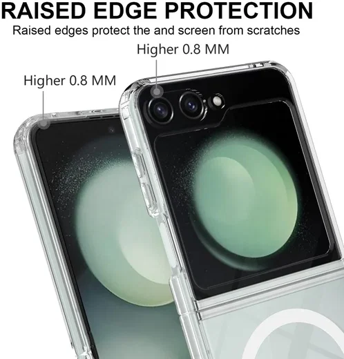 Samsung Galaxy Z Flip 7 FE / 6 Hoesje met MagSafe Dun TPU Back Cover Transparant afbeelding 5