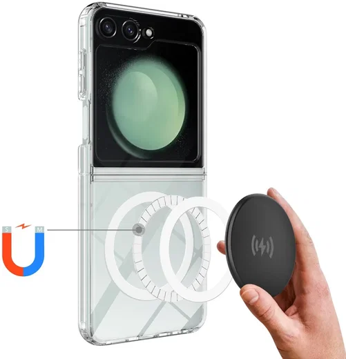 Samsung Galaxy Z Flip 7 FE / 6 Hoesje met MagSafe Dun TPU Back Cover Transparant afbeelding 8