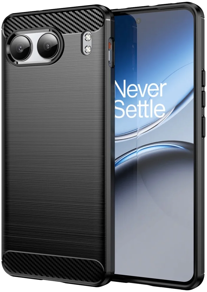 OnePlus Nord 4 Hoesje Geborsteld TPU Flexibele Back Cover Zwart afbeelding 1