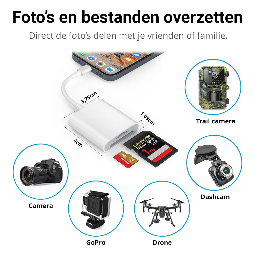 Lightning Adapter met SD-Kaartlezer voor iPhone en iPad afbeelding 4