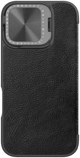 Nillkin Qin Prop Leather iPhone 16 Hoesje met Camera Cover Book Case Zwart afbeelding 10