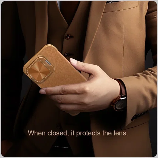Nillkin Qin Prop Leather iPhone 16 Hoesje met Camera Cover Book Case Zwart afbeelding 7