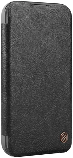 Nillkin Qin Prop Leather iPhone 16 Hoesje met Camera Cover Book Case Zwart afbeelding 9