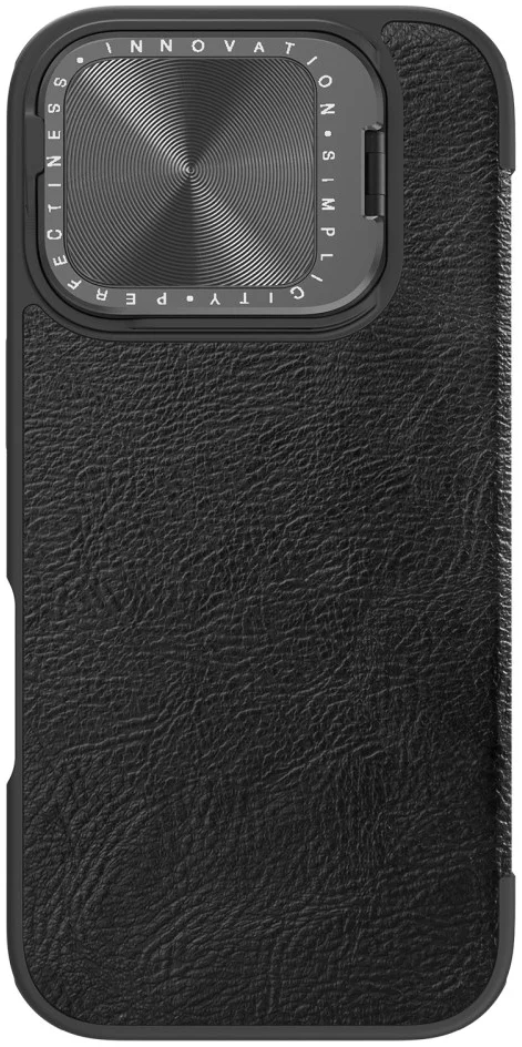 Nillkin Qin Prop Leather iPhone 16 Pro Max Hoesje Camera Cover Book Case Zwart afbeelding 8
